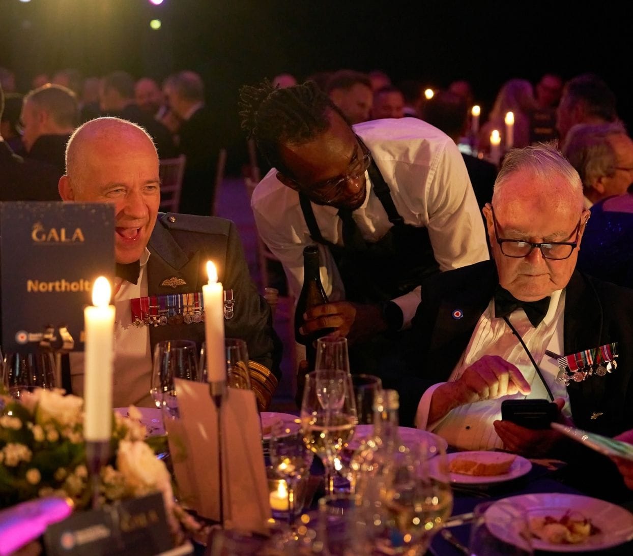 guests enjoying corporate catering at the RAF event