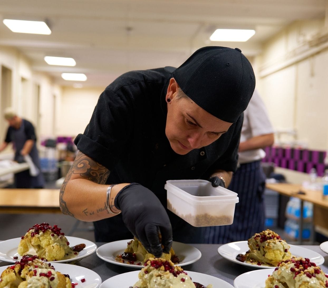 Kirsty preparing canapés